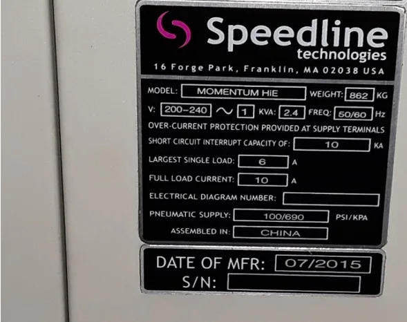 Speedline MPM MPM Momentum HiE screen printers view 5