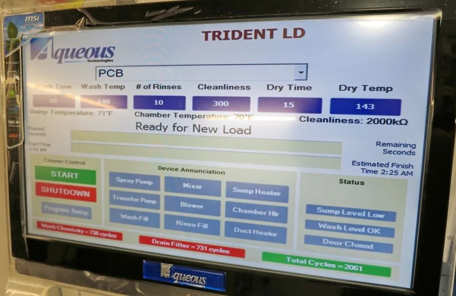 Aqueous Technologies Trident III ZD batch cleaners / pcb cleaning view 2